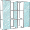 Quadruple sided room divider