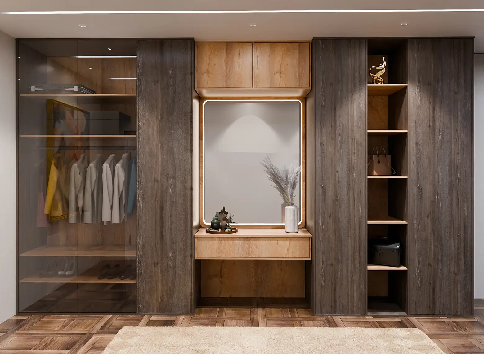 A Stylish and Welcoming Entryway with the Warmth of Wood