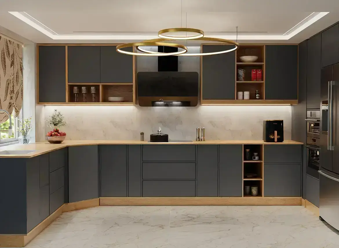 Modern Cabinets with Wood Accents: The Perfect Blend of Elegance and Simplicity